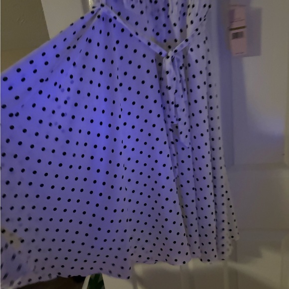 Nanette Lepore White Midi Dress with Black Polka Dots - Picture 3 of 5